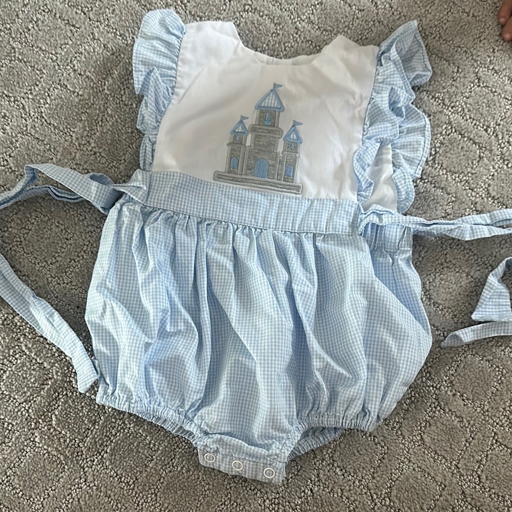 Blue Castle Print Kids One Piece